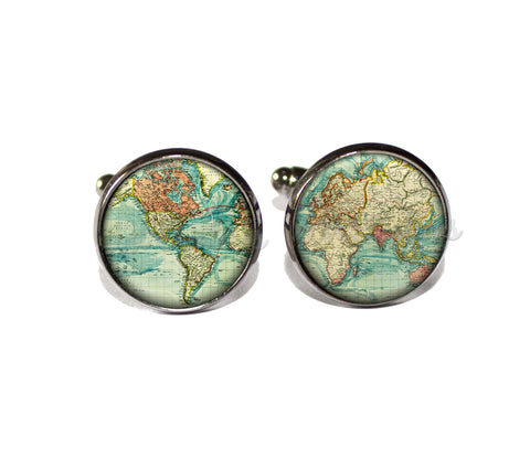 Vintage Americas and World Map