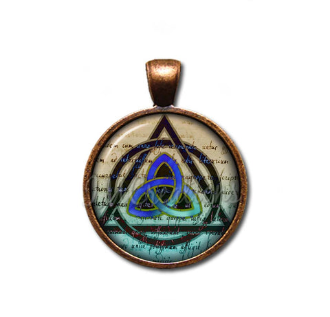 Triquetra Celtic Knot Trinity Blue Brown