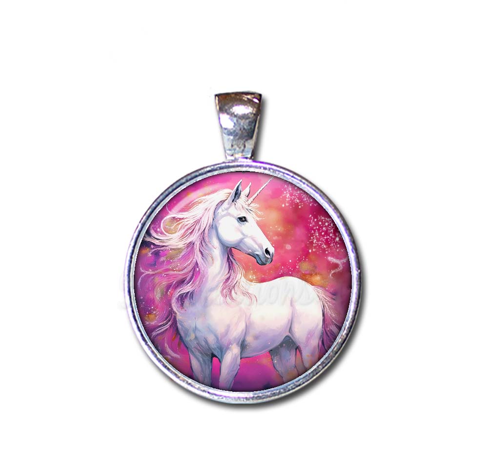 White Unicorn on Fuchsia