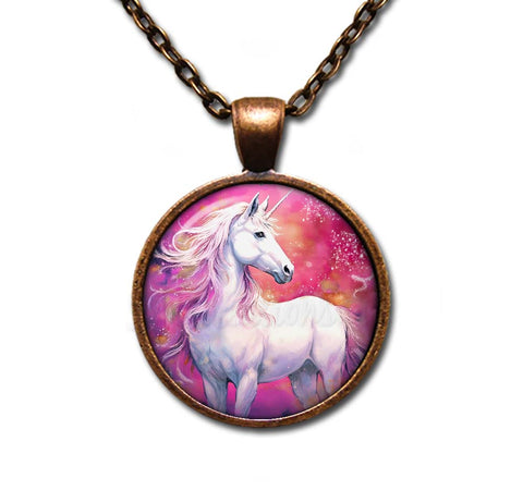 White Unicorn on Fuchsia