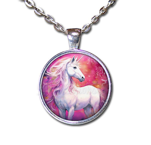 White Unicorn on Fuchsia
