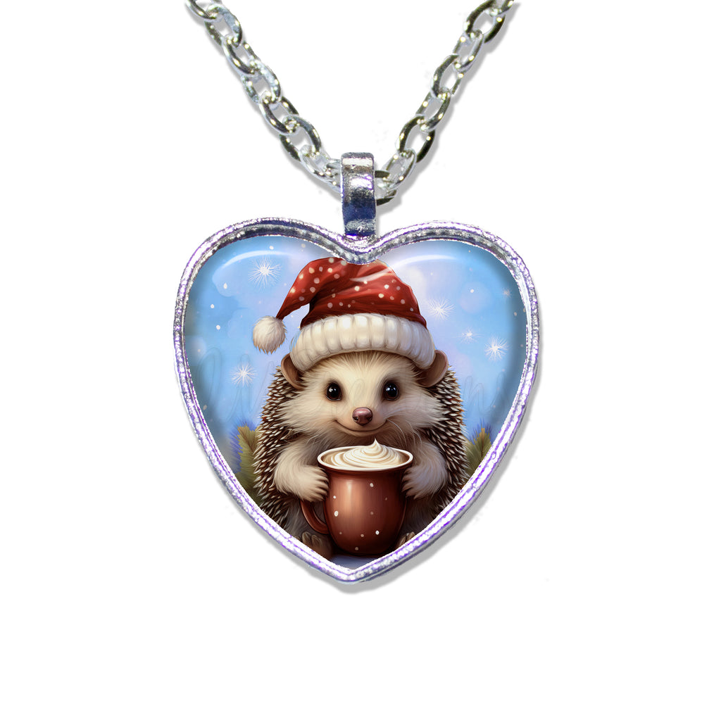 Christmas Hedgehog with Cocoa (heart)