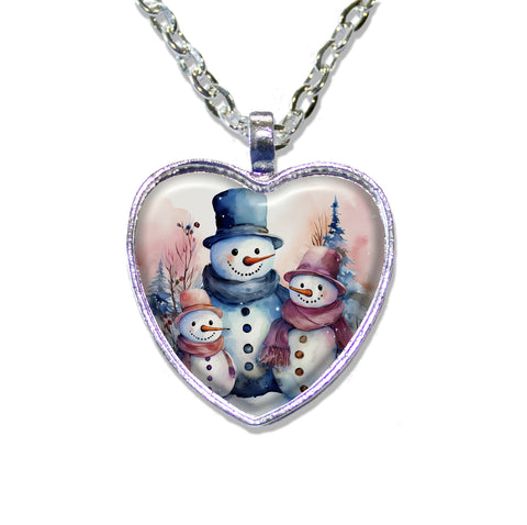 Winter Snowman Family (heart)
