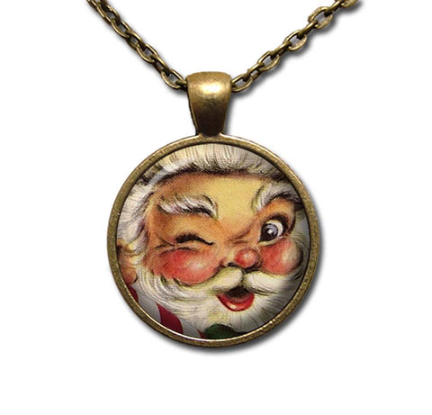 Vintage Christmas Santa Winking