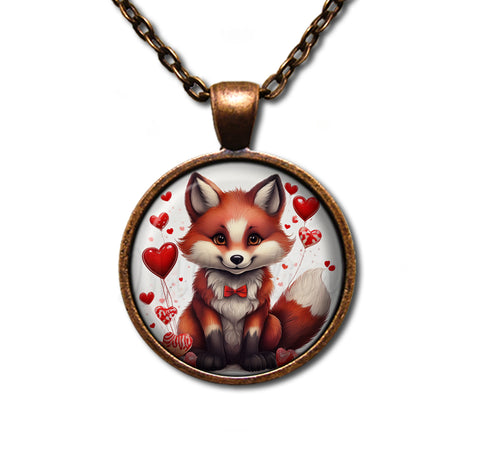 Adorable Fox with Hearts
