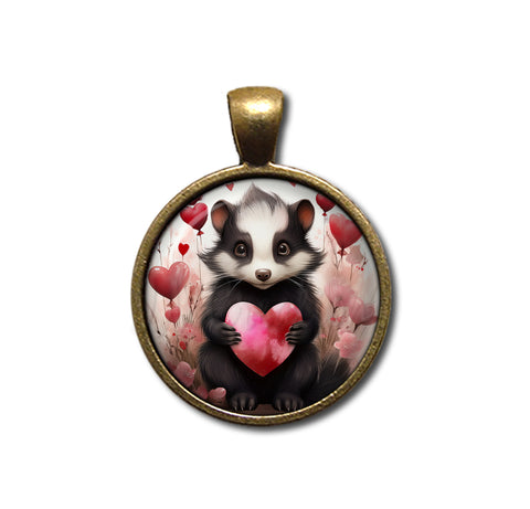 Adorable Skunk and Heart