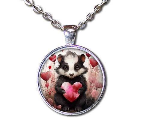 Adorable Skunk and Heart