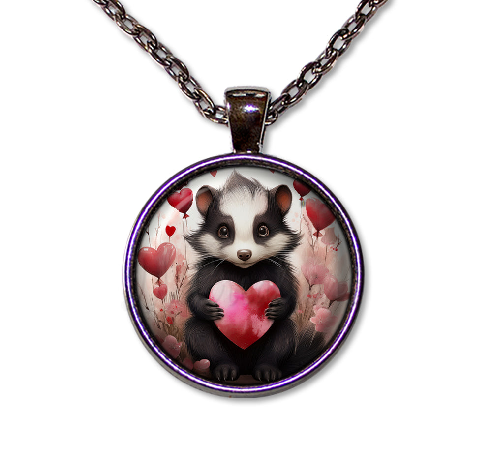 Adorable Skunk and Heart
