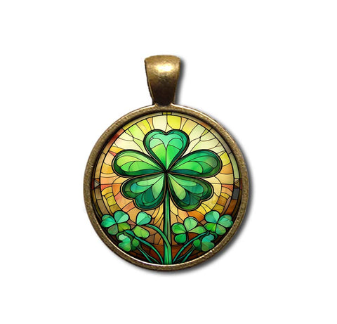 Faux Stained Glass St. Patrick's Day Green Shamrock