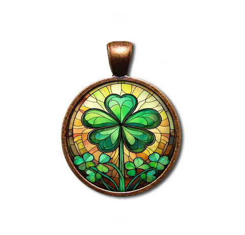 Faux Stained Glass St. Patrick's Day Green Shamrock