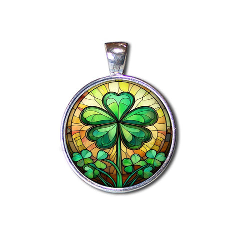 Faux Stained Glass St. Patrick's Day Green Shamrock