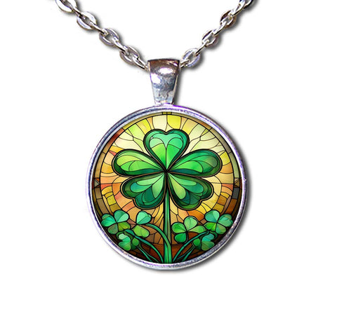 Faux Stained Glass St. Patrick's Day Green Shamrock