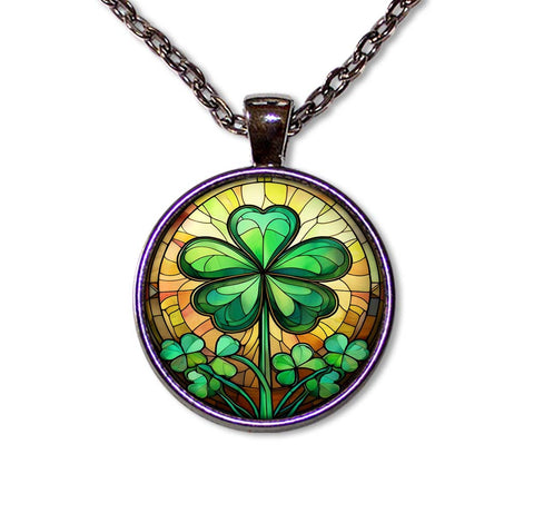 Faux Stained Glass St. Patrick's Day Green Shamrock