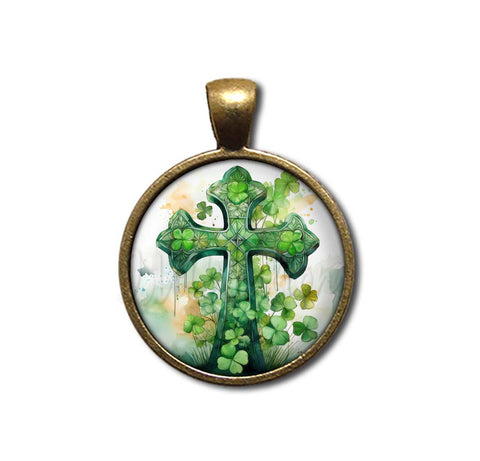 Watercolor Style St. Patrick's Day Cross