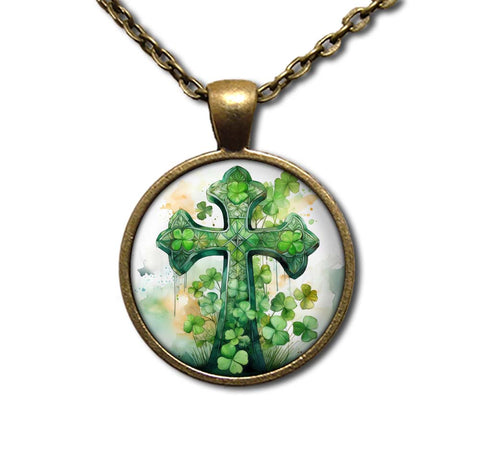 Watercolor Style St. Patrick's Day Cross