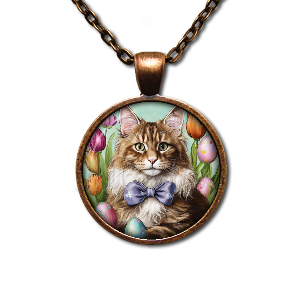 Easter Cute Maine Coon Cat