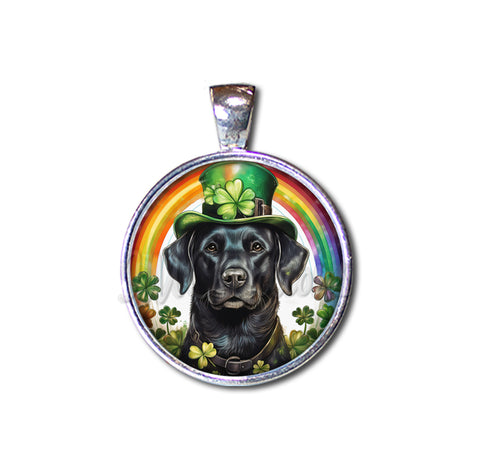 St Patrick's Day Black Lab Dog Rainbow