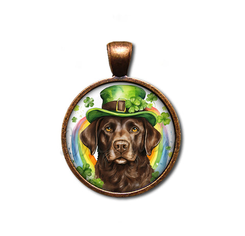 St Patrick's Day Chocolate Lab Dog Rainbow