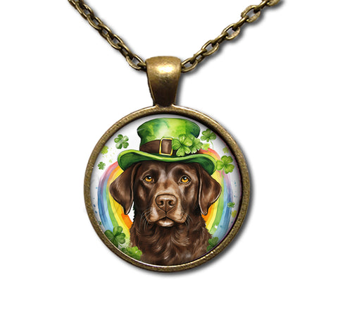 St Patrick's Day Chocolate Lab Dog Rainbow