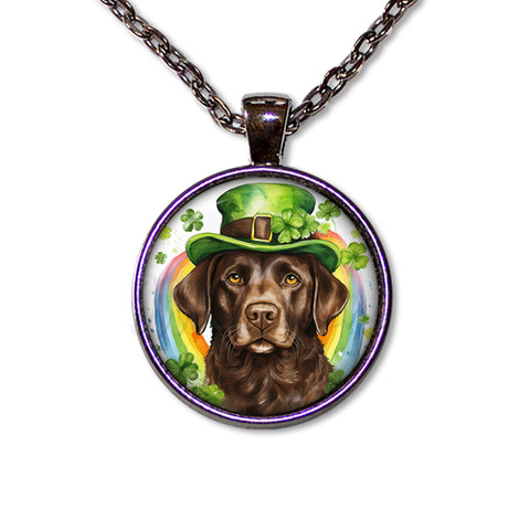St Patrick's Day Chocolate Lab Dog Rainbow
