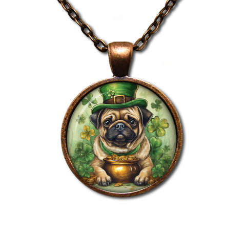 St Patrick's Day Pug with Pot of Gold