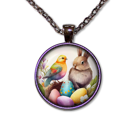 Easter Watercolor Style Rabbit Bird