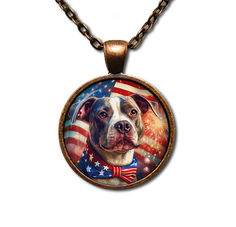 Patriotic Pit Bull Terrier Dog
