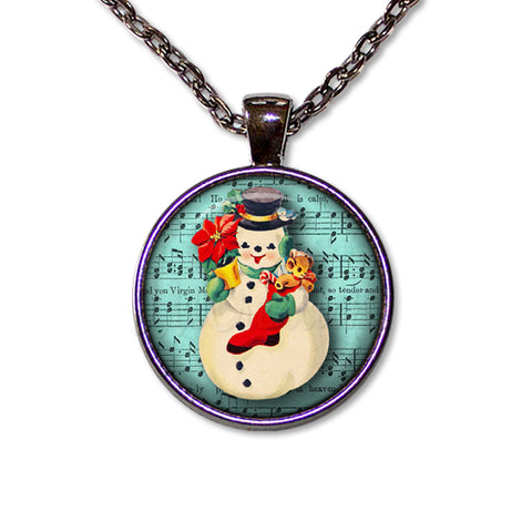 Retro Design Snowman Musical Score Sheet
