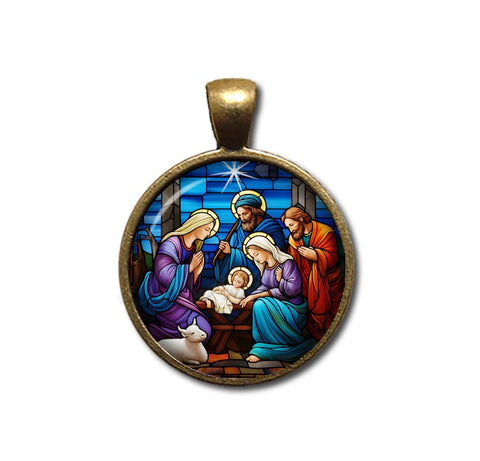 Jesus Nativity Faux Stained Glass