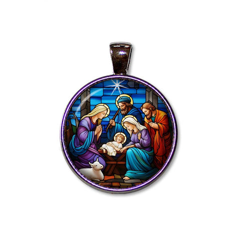 Jesus Nativity Faux Stained Glass