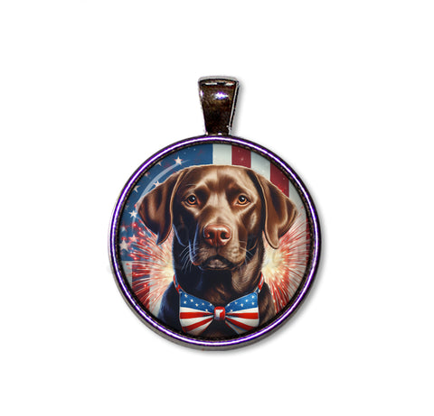 Patriotic Chocolate Lab Dog