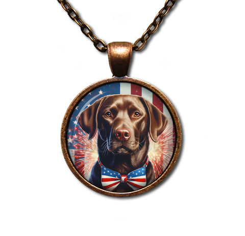 Patriotic Chocolate Lab Dog