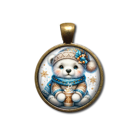 Winter Polar Bear with Hot Cocoa