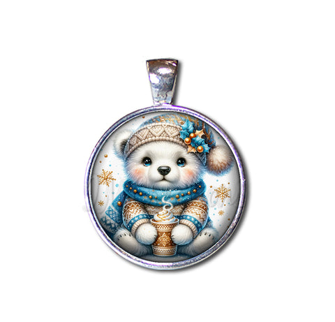 Winter Polar Bear with Hot Cocoa