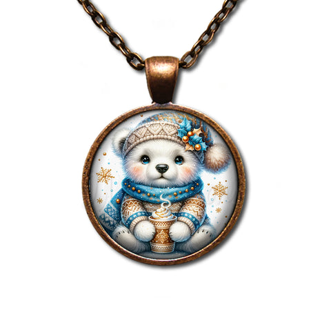 Winter Polar Bear with Hot Cocoa