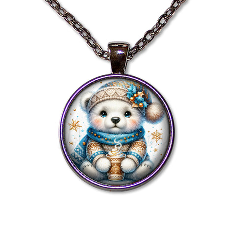 Winter Polar Bear with Hot Cocoa