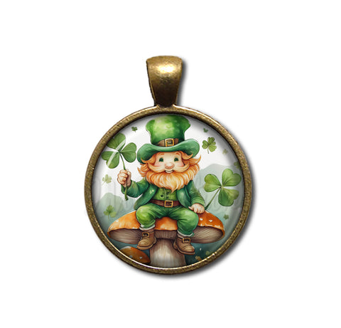 St Patrick's Day Leprechaun on Mushroom