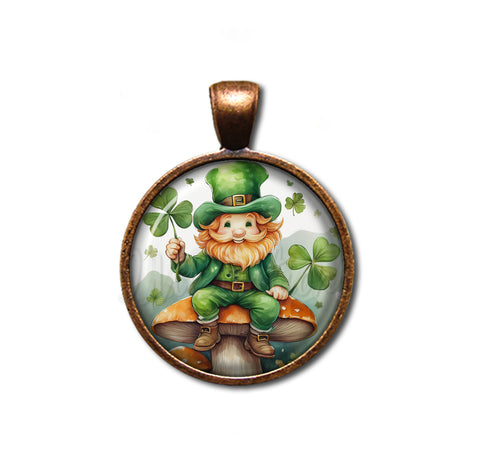 St Patrick's Day Leprechaun on Mushroom