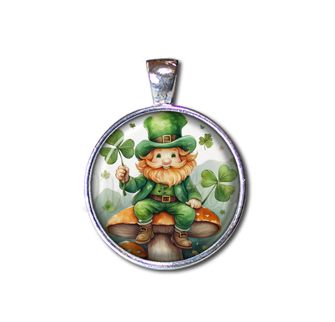 St Patrick's Day Leprechaun on Mushroom
