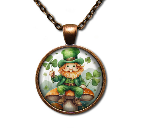 St Patrick's Day Leprechaun on Mushroom