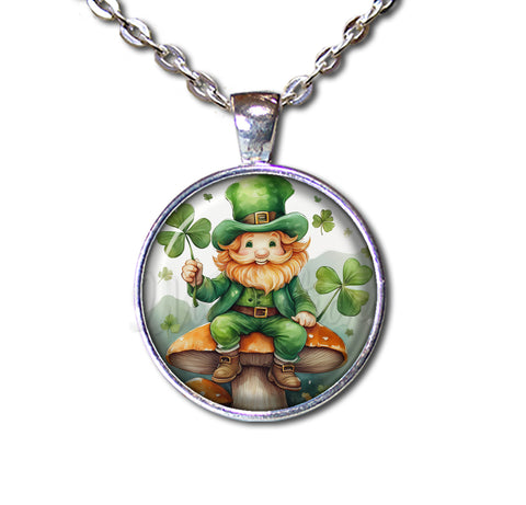 St Patrick's Day Leprechaun on Mushroom