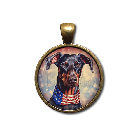 Patriotic Cutie Doberman Dog
