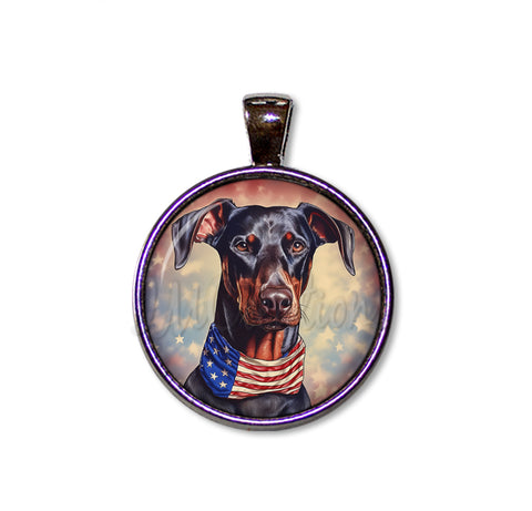 Patriotic Cutie Doberman Dog