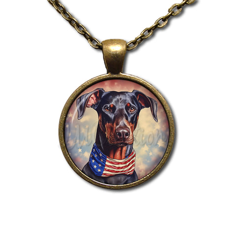 Patriotic Cutie Doberman Dog
