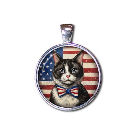 Patriotic Tuxedo Cat