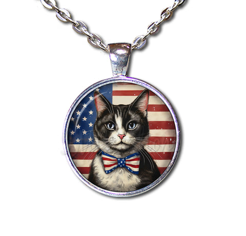 Patriotic Tuxedo Cat