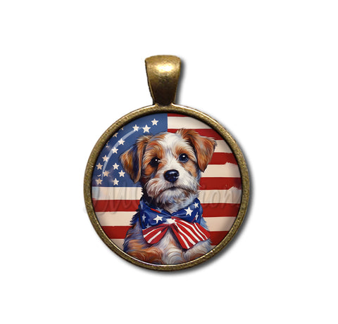 Patriotic Adorable Terrier Doggie