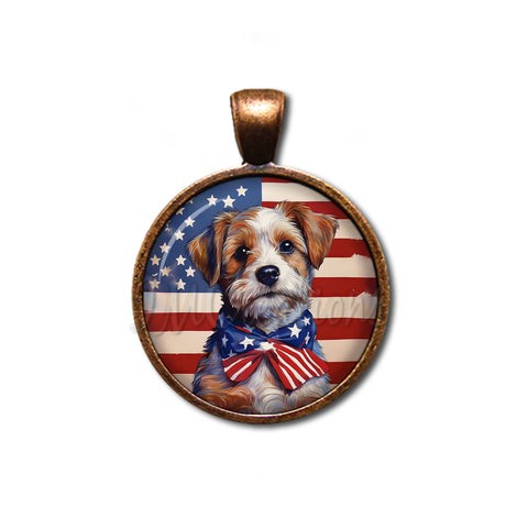 Patriotic Adorable Terrier Doggie