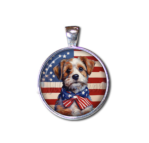 Patriotic Adorable Terrier Doggie