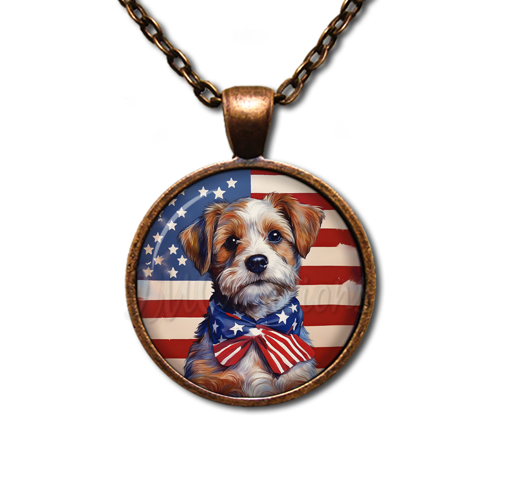Patriotic Adorable Terrier Doggie